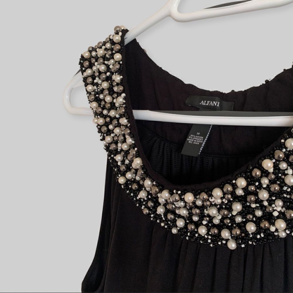 🌸3 for $30🌸 Alfani Beaded Collar Tank top - Picture 4 of 5